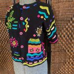 One size fits many//Vintage 90s Novelty Short Sleeve Cardigan Sweater Black Size M Photo 4