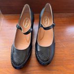 Mona Flying Women's Leather Closed Toe Mary Jane Wedge Pumps Round Toe Shoes 9 Black Photo 1