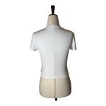 Aritzia TNA Tee Women XS White Ribbed Knit Crew Neck Short Sleeve Baby Tee Crop Photo 2