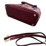 Michael Kors  Adele Merlot Large Dome Leather Satchel Photo 6