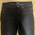 NYDJ Jeans Bootcut Flared Blue Dark Wash Flextuck Technology Raw Hem Fringe 10 Photo 3