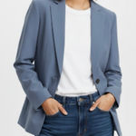 Armani Collezioni Armani Collezione Silk Blend English Blue Single Breasted Blazer Size 10 Photo 0