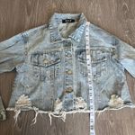 Blue B Collection Denim Jacket Teens Size Small Cropped Blue Distressed Photo 9