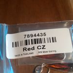 Simulated Red Diamond Sterling Silver Dangle Earrings Photo 11