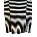J Crew Sheath Dress Womens XS Black White Stripe Short Sleeve Stretch Photo 3