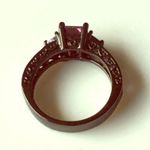 Black Purple Rhinestone Ring Cocktail Statement Photo 2