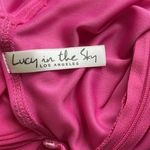 Lucy in the Sky Hot Pink bodycon corset lace up back Ruched Mini Dress Photo 2