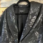 Karen Kane  Black Metallic Floral Cape Style‎ Jacket Size Medium Photo 2