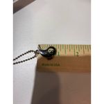 Y2K Yin Yang Paisley Pendant Necklace Glitter Enamel Ball Chain Vintage Style Black Photo 3
