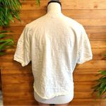 Madewell Raw Edge Henley Cream Short Sleeve Top - XS - Vanilla Girl Core Photo 3