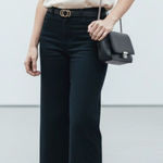 Sandro  Elegant Dark Navy Cropped Trousers Size 34 Photo 0