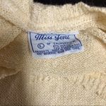 Vintage 70s Miss Joni of California Pastel Yellow Floral Appliqué Knit Dress szL Size L Photo 3