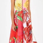 Farm Rio NWT  Mixed Garden Dress Floral Patch Linen Midi Photo 0