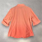 Style & Co  Ombre Button Up Blouse Women’s M Short Sleeve Orange Boho Beachy Light Photo 1