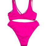 SheIn 2-Piece Pink Colorblock Swimsuit Set Photo 3