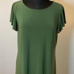 Nicole Miller 18. Solid Ruffle Short Sleeve Midi Green Dress Size Large Photo 1