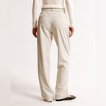 Abercrombie & Fitch NEW Abercrombie A&F Quinn Tailored Straight Pant in Oatmeal Size 27/4 Short Photo 9