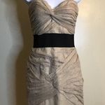 Foley + Corrina Women’s Strappy Rouched Tan Party Dress Sz Small NWT prom party Photo 4