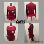 Guess  Women's red and maroon long sleeve baseball Tee vintage Y2K Medium Photo 1