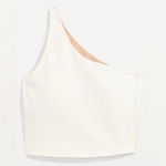 Old Navy White One Shoulder Shelf Bra Athleisure Top Photo 3