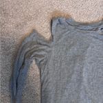 Aerie  Light Gray Heather Cold Shoulder Open Back "Backless" 3/4 Sleeve Top Photo 3