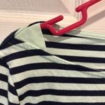 Merona Navy Blue Mint Green Striped Boat Neck Top Women's Size Large Photo 3