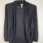 Ambiance Apparel Women's Black Open-Front Cardigan Small Lightweight Knit Photo 2