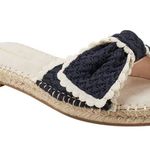 Bandolino Navy Blue Braylin Bow Tie Scallop Trim Espadrille Slide Sandals Size 8 Photo 0