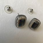 Black Glass Earrings Rhinestones Wedding Prom New Photo 5