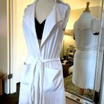 Bebe White Sleeveless Open Front Vest Photo 7