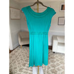 Max Studio  Empire Midi Dress Turquoise Teal Summer Spring Boho Buttery Soft Luxe Photo 2