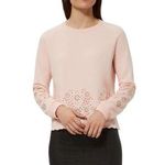 Rebecca Minkoff Morgan Scalloped Eyelet Pullover Sweatshirt in Light Pink Photo 0