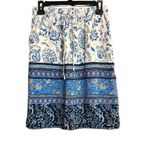 Loft Blue, White & Pink European Paisley Patterned Floral Skirt Photo 0