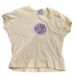 Odd Future  Light Yellow Floral Crop Top Photo 1