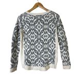 Hinge  Metallic Geometric Knit Sweater Womens XS Gray White Glam Photo 4