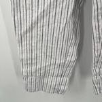Athleta Bali Pants SZ 6 100% Linen White Stripe Drawstring Pull On Crop Cropped Photo 8