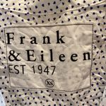 Frank & Eileen  Barry Crinkle Italian Cotton Button Down Shirt White Blue 💙 XS Photo 2