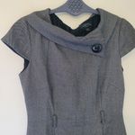 Tahari  Black and White Rolled Collar Sheath Dress Photo 0