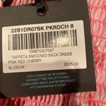 Cynthia Rowley #790   Silk Cherry Pink Smocked Dress Photo 5