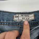 Free People  Women's Blue Keep It Simple Button Down Linen Blend Shirt Size‎ S Photo 6