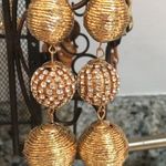 Steve Madden  Gold Pave Balls Earrings 4" Photo 0