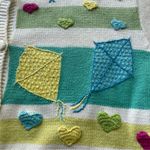 In Stitches by Eagle Eye Vintage Cardigan Sweater Pastel Large Kites Hearts Star Photo 6