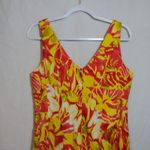 Ralph Lauren  Tropical Floral Sleeveless Stretchy Dress - Red and Yellow Size 6 Photo 4