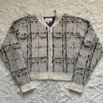 Current/Elliott Sweater The Bets Mohair Full Zip Cardigan Jacket Plaid Cream M Photo 0