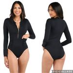 La Blanca  Island‎ Goddess Zip Up Long Sleeve Paddlesuit One Piece Swimsuit M Photo 2