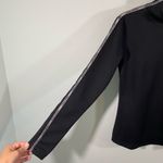 Nike  Pro Women's Black Silver Giltter Tape Mock Neck Therma Fit Top Size S Photo 5