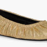  Sparkly Gold Glitter Rebecca Minkoff Ruched Ballet Flats 7.5 NIB Photo 0