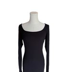 SKIMS - Soft Lounge Ribbed Stretch-Modal Maxi Dress Onyx Black Sz L Photo 3