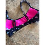 California Waves  Juniors Black Ruffle Bikini Top Size Medium Photo 6