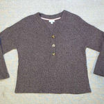 J. Jill | Taupe Waffle Knit Henley Style V Photo 0